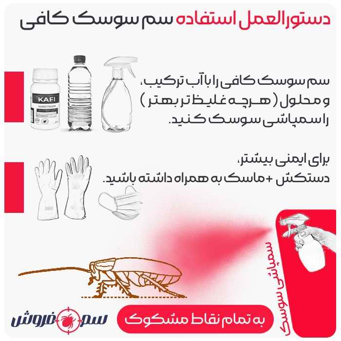 آموزش سمپاشی سوسک با سم سوسک کش کافی